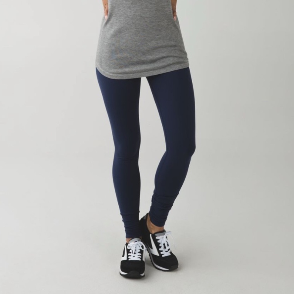 lululemon | original wunder under pant roll down| deep navy full on luon | 4